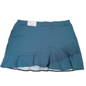 Lady Hagen Overlap Ruffle‎ Skort Athletic Geo Print Blue XXL NWT